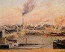 Saint Sever, Rouen Morning, Five O'Clock by Camille Pissarro — ships oil painting wall art, Impressionism