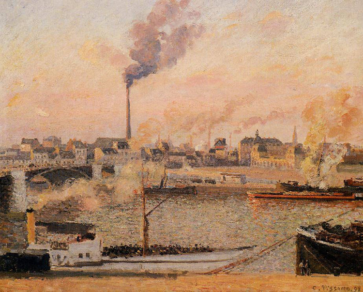 Saint Sever, Rouen Morning, Five O'Clock - Camille Pissarro