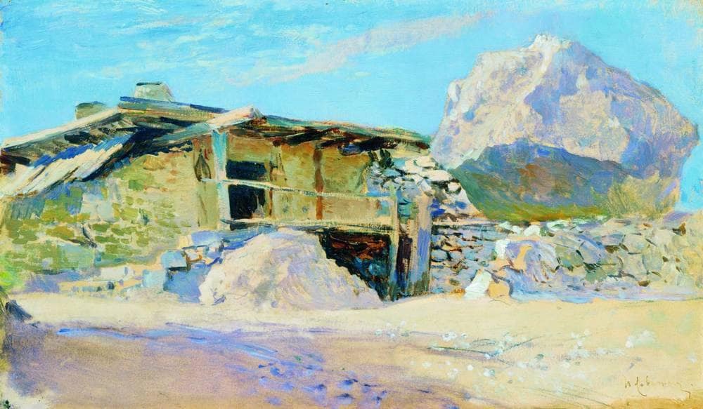 Saklia in Alupka. by Isaac Levitan — hand-painted architectural oil painting reproduction on canvas