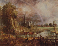 Salisbury Cathedral from the Meadows by John Constable — hand-painted animal oil painting reproduction on canvas
