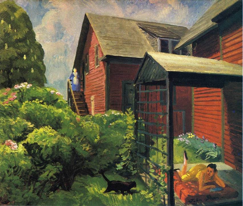 Sally and Paul, Reds and Greens - John French Sloan