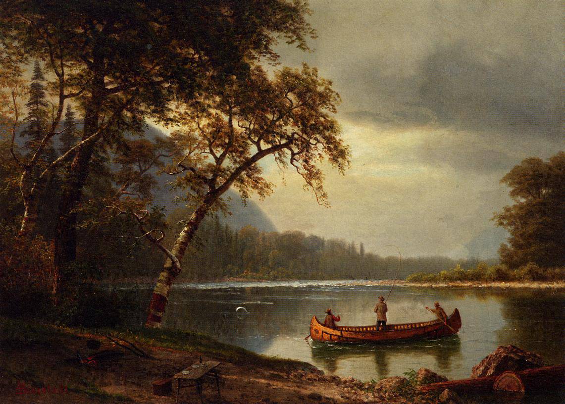 Salmon Fishing on the Cascapediac River - Albert Bierstadt