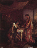 Salome brings head of Saint John the Baptist to her mother Herodias by Vasily Surikov — hand-painted cultural oil painting reproduction on canvas