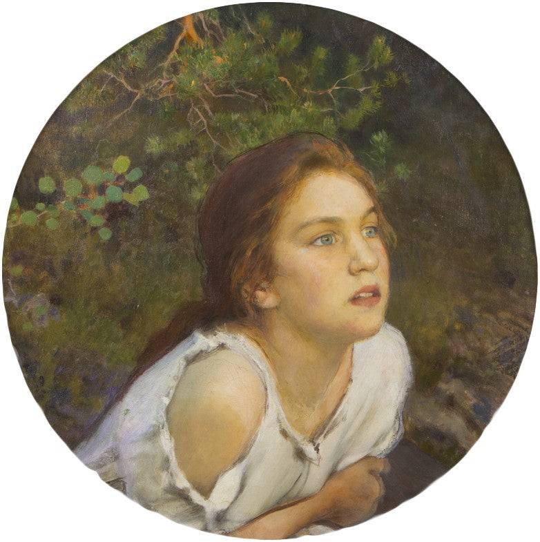 Salon Tyttöforest Girl by Eero Järnefelt, hand-painted portrait oil painting reproduction on canvas