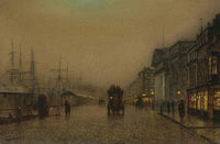 Salthouse Dock, Liverpool by John Atkinson Grimshaw — hand-painted botanical oil painting reproduction on canvas