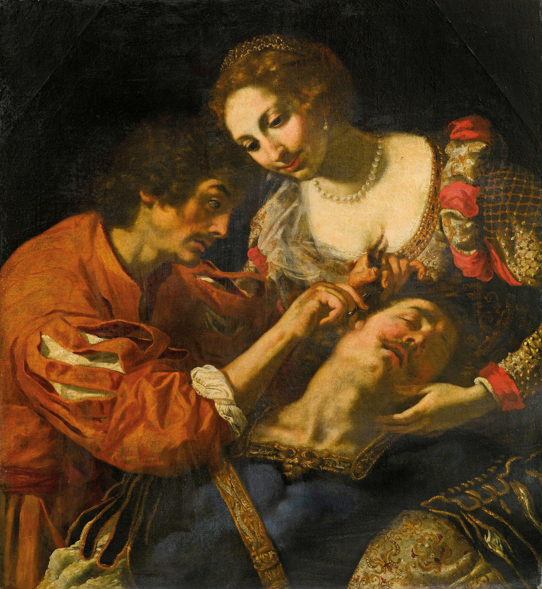 Samson and Dalila by Jacopo Vignali — hand-painted portrait oil painting reproduction on canvas