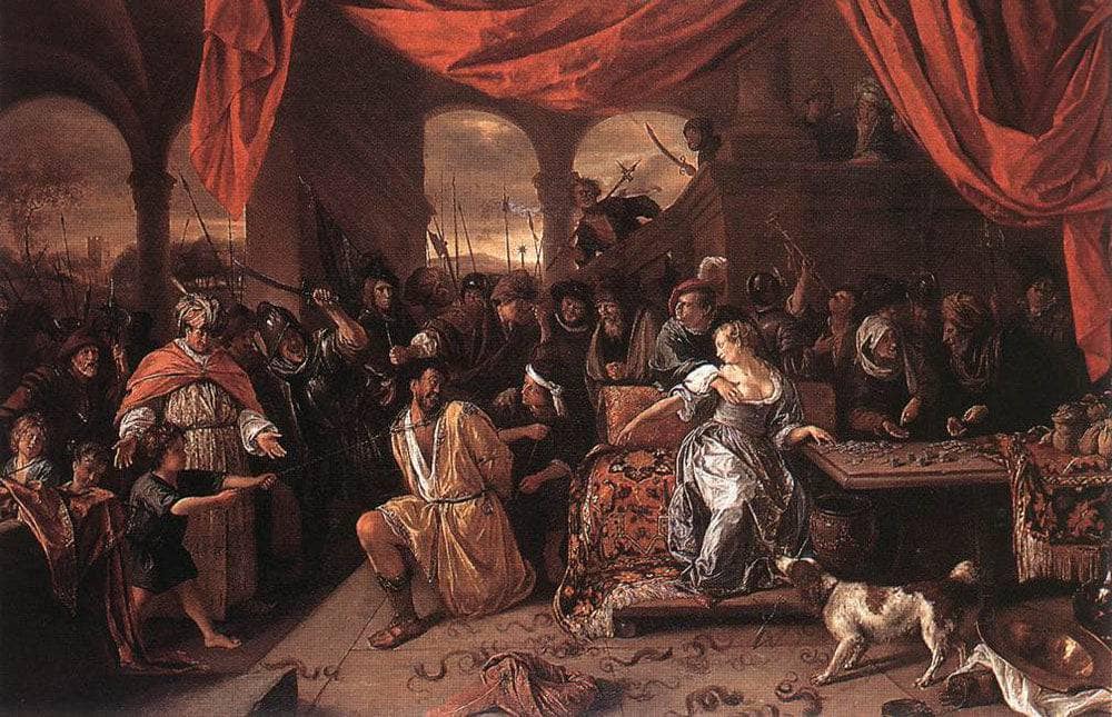 Samson and Delilah by Jan Steen — hand-painted portrait oil painting reproduction on canvas