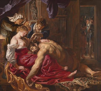 Samson and Delilah in hallway