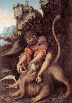 Samson's Fight with the Lion - Lucas Cranach the Elder