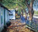 San Gabriel Road by Guy Rose — hand-painted architectural oil painting reproduction on canvas