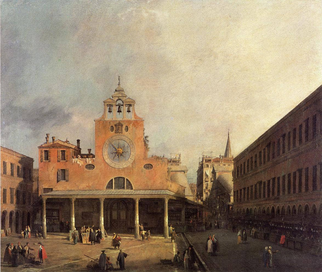 San Giacomo de Rialto by Canaletto — hand-painted architectural oil painting reproduction on canvas