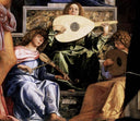 San Giobbe Altarpiece - detail of Music Making Angels by Giovanni Bellini — hand-painted cultural oil painting reproduction on canvas