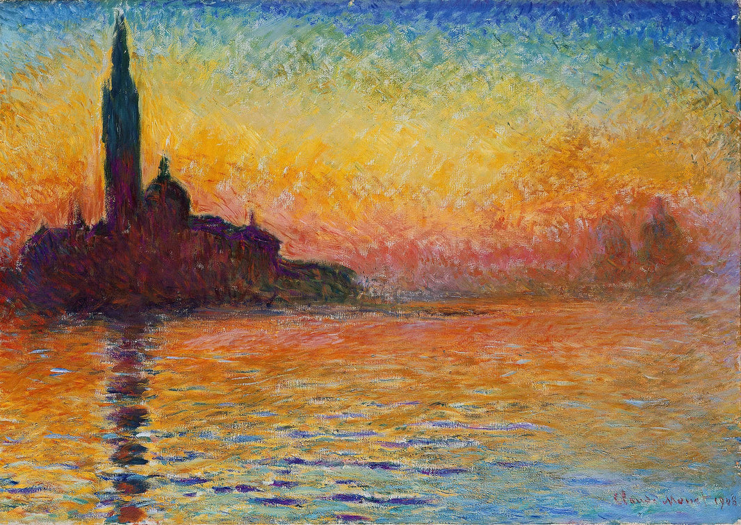 San Giorgio Maggiore at Dusk by Claude Monet — hand-painted landscape oil painting reproduction on canvas