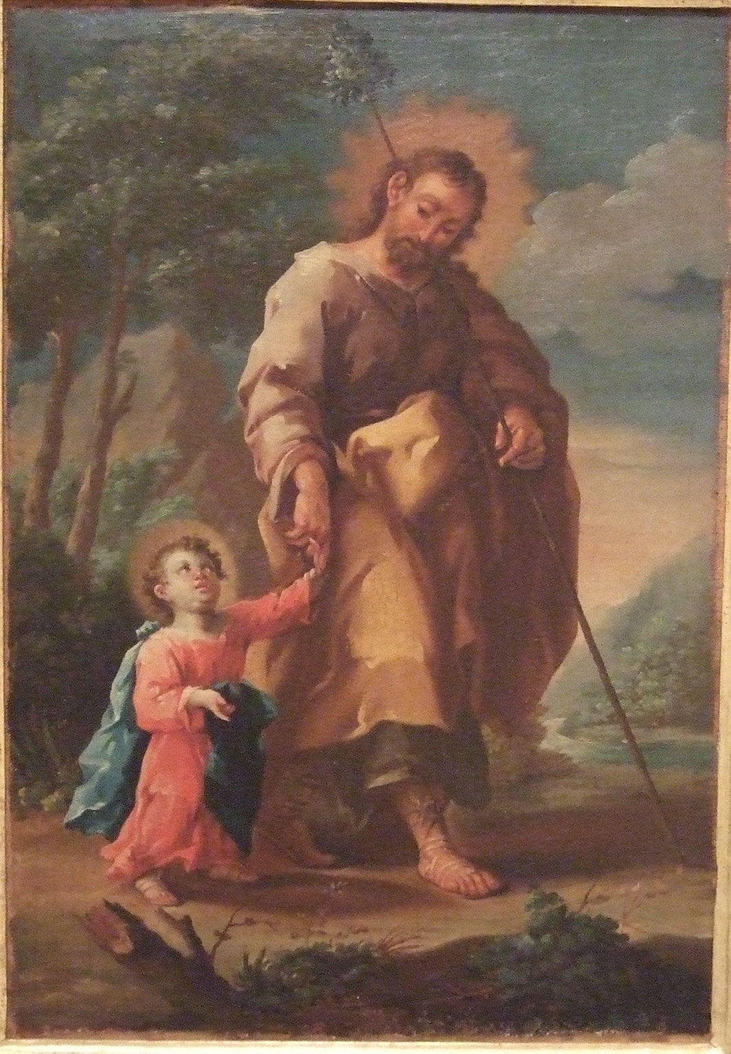 San José Y El Niño Jesús by José Luzán — hand-painted cultural oil painting reproduction on canvas