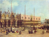 San Marco Square (Venice) by Canaletto — hand-painted architectural oil painting reproduction on canvas