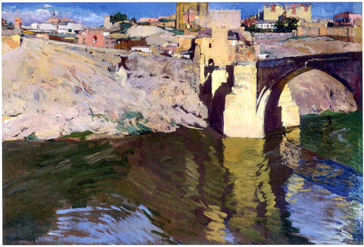 San Martin Bridge at Toledo by Joaquín Sorolla — hand-painted landscape oil painting reproduction on canvas