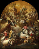 San Valero, San Vicente Mártir, San Pedro Arbués Y Santo Dominguito De Val, En La Gloria by José Luzán — fantasy oil painting wall art, Baroque