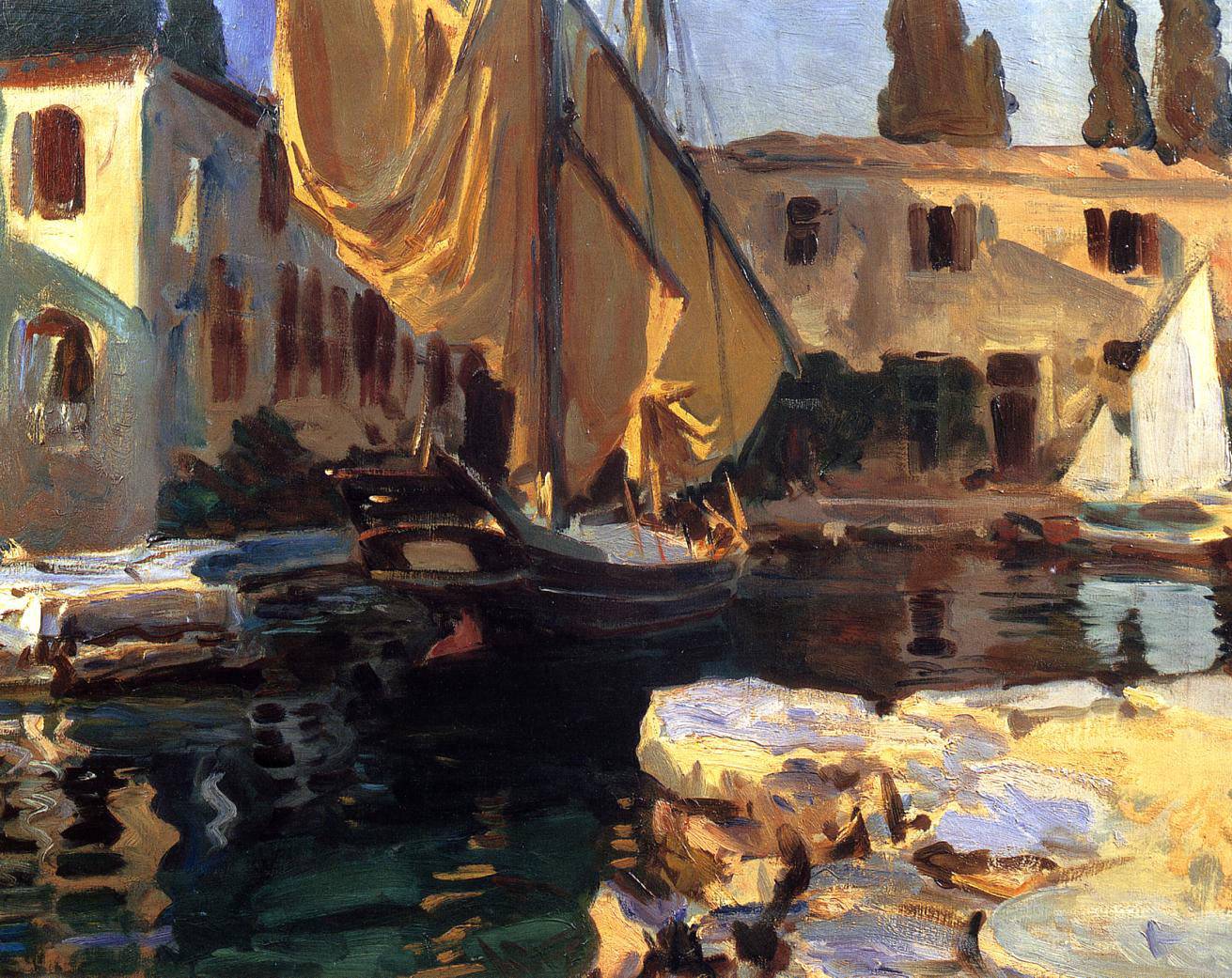 San Vigilio. A Boat with Golden Sail - John Singer Sargent