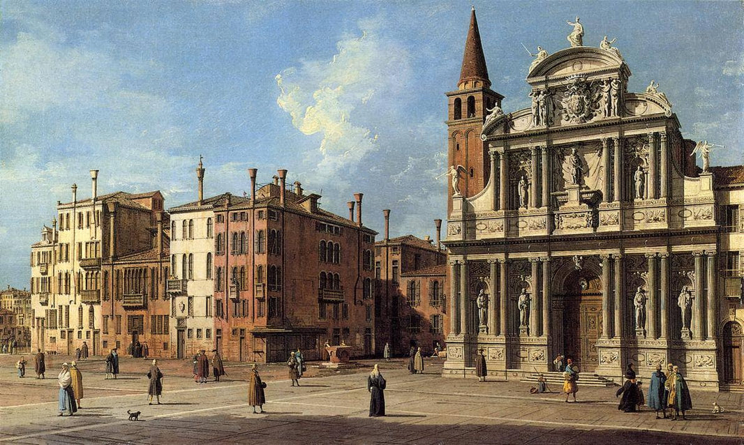 Santa Maria Zobenigo by Canaletto — hand-painted architectural oil painting reproduction on canvas