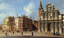 Santa Maria Zobenigo by Canaletto — hand-painted architectural oil painting reproduction on canvas