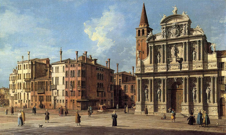 Santa Maria Zobenigo by Canaletto — hand-painted architectural oil painting reproduction on canvas