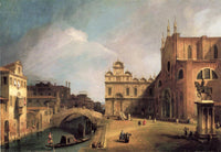 Santi Giovanni e Paolo and the Scuola di San Marco by Canaletto — hand-painted landscape oil painting reproduction on canvas
