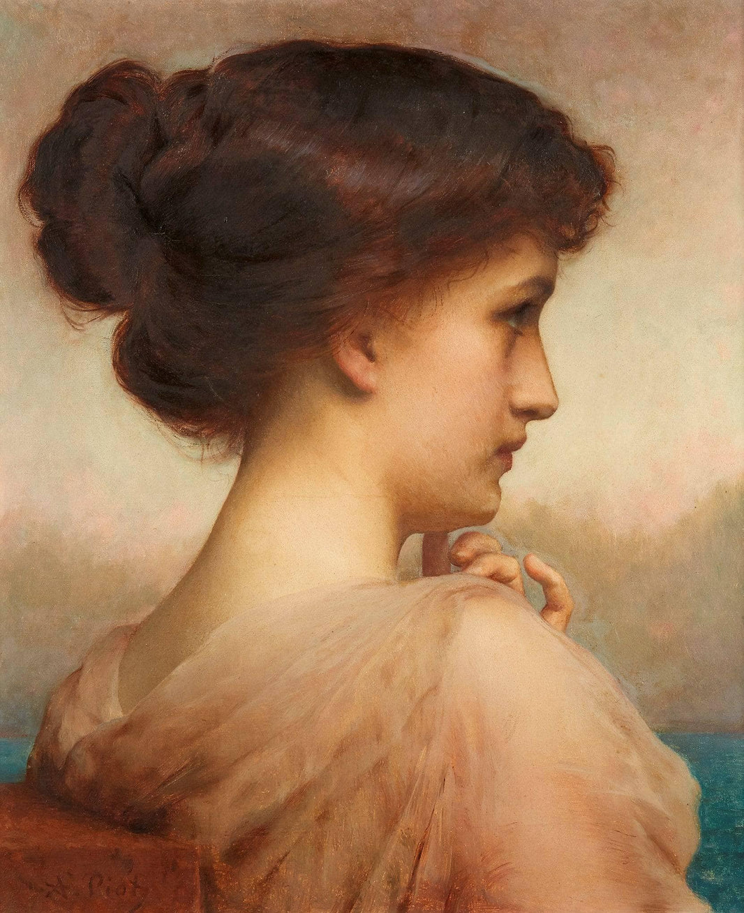 Sappho by Adolphe Piot — hand-painted portrait oil painting reproduction on canvas