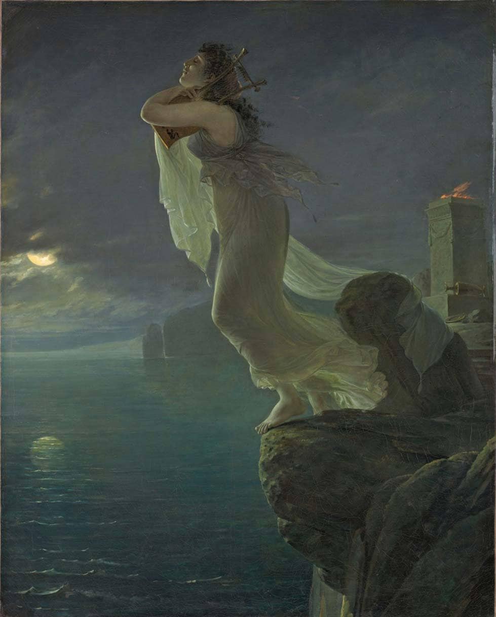 Sappho at Leucate by Antoine-Jean Gros — hand-painted fantasy oil painting reproduction on canvas