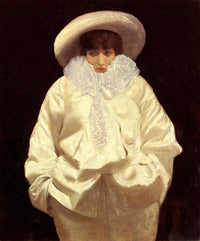 Sarah Bernhardt as Pierrot by Giuseppe de Nittis — hand-painted portrait oil painting reproduction on canvas