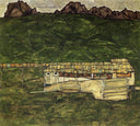 Sawmill by Egon Schiele — hand-painted architectural oil painting reproduction on canvas