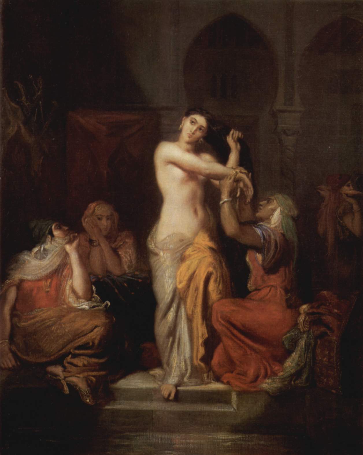 Interior of the harem, womam of Constantine coming out of the bath - Theodore Chasseriau