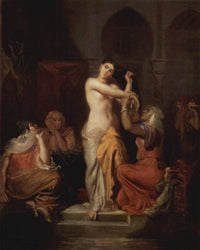 Interior of the harem, womam of Constantine coming out of the bath