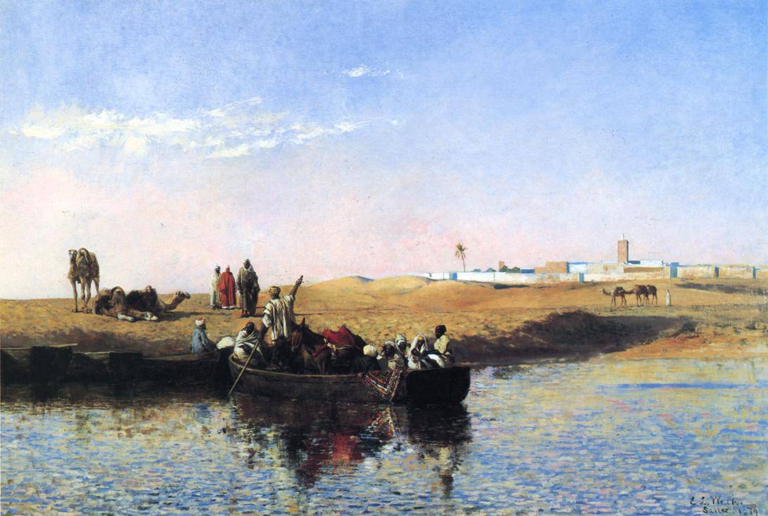 Scene at Sale, Morocco - Edwin Lord Weeks