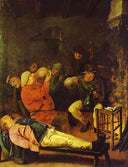 Scene at the Inn by Adriaen Brouwer — group oil painting wall art, Baroque