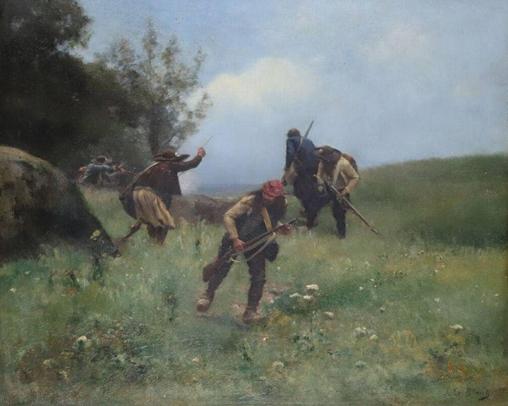 Scène De La Chouannerie by Julien Le Blant — hand-painted landscape oil painting reproduction on canvas