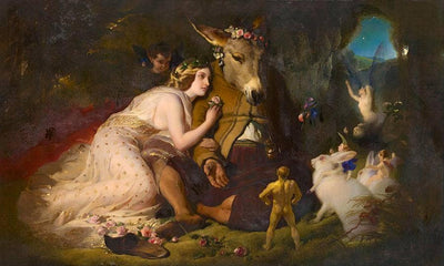 Scene From A Midsummer Night's Dream, Titania and Bottom in dining room