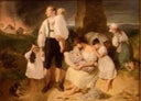 Scene from Friedrich Schiller's poem "The Song of the Bell" by Peter Fendi — group oil painting wall art, Romanticism