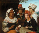 Scene of brigands with the fortune teller by François-Joseph Navez — group oil painting wall art, Neoclassicism