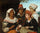 Scene of brigands with the fortune teller in modern living room