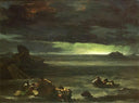 Scene of the Deluge by Théodore Géricault — ships oil painting wall art, Romanticism