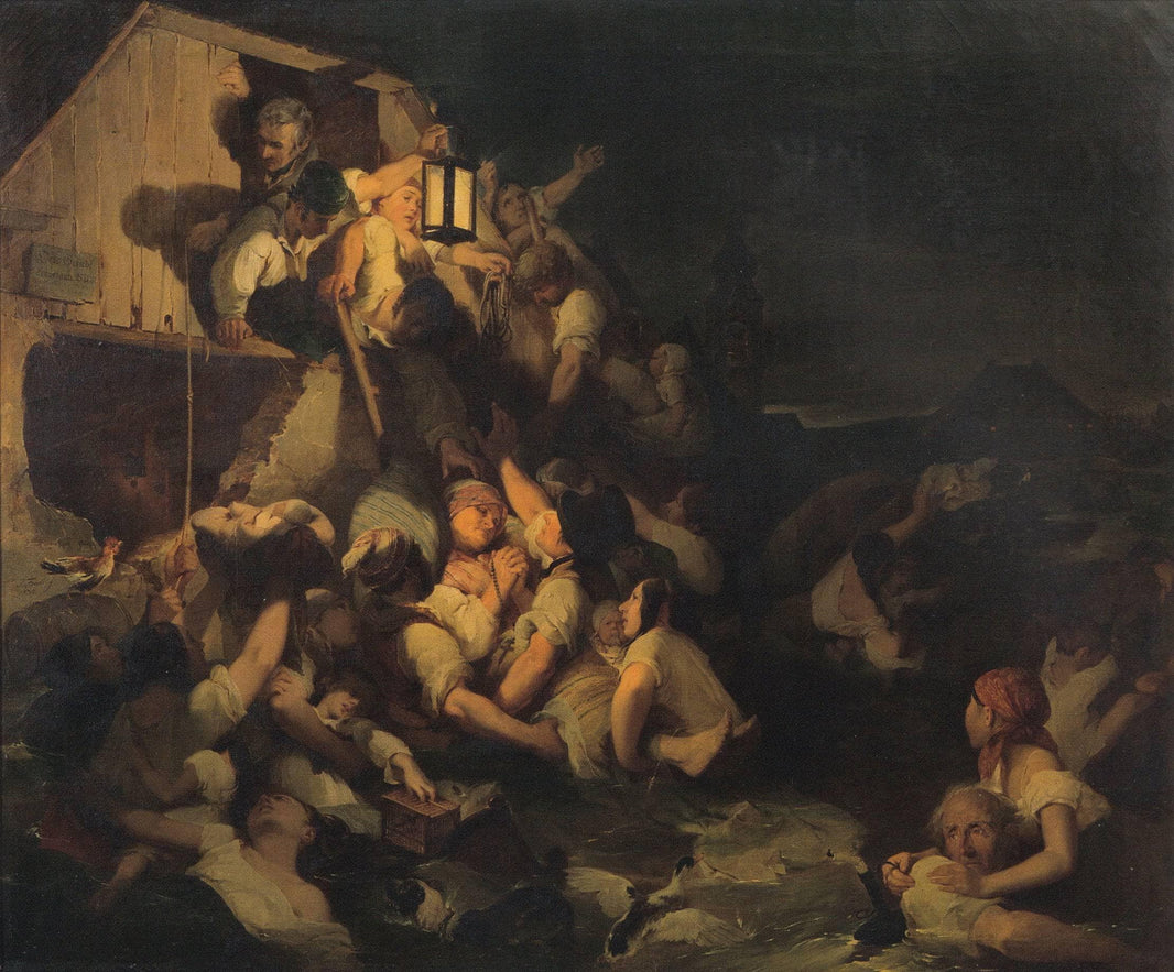Scene of the flooding in 1830 by Peter Fendi — hand-painted cultural oil painting reproduction on canvas