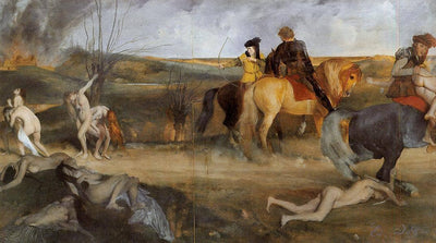Scene of War in the Middle Ages in study