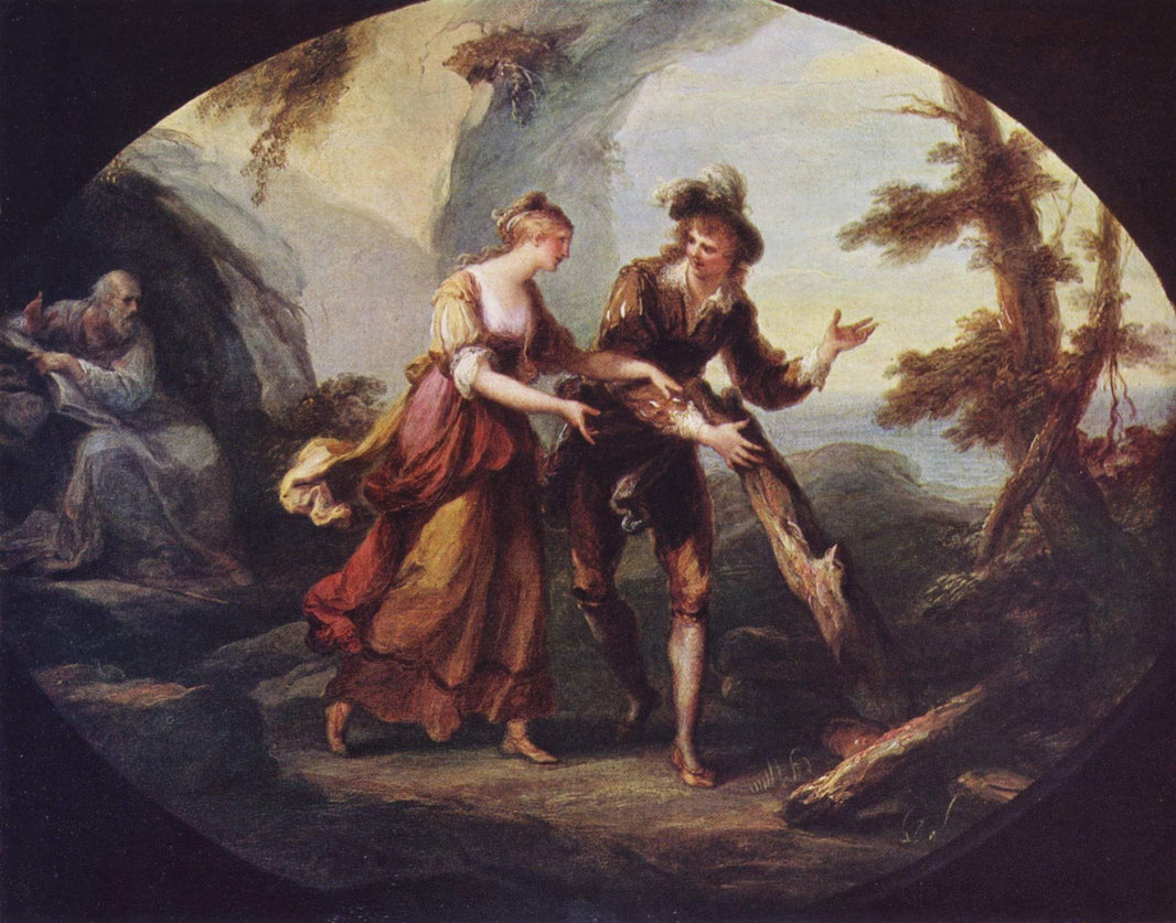 Scene with Miranda and Ferdinand by Angelica Kauffman — hand-painted cultural oil painting reproduction on canvas