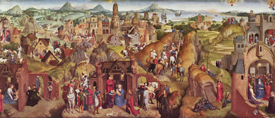 Scenes from the life of Mary in hallway