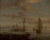 Schepen Op Kalme Zee by Abraham Storck — hand-painted nautical oil painting reproduction on canvas