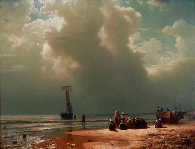 Scheveningen Beach At Oncoming Thunderstorm - Andreas Achenbach