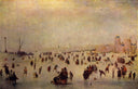 Schlittschuhlaufen by Hendrick Avercamp — hand-painted landscape oil painting reproduction on canvas