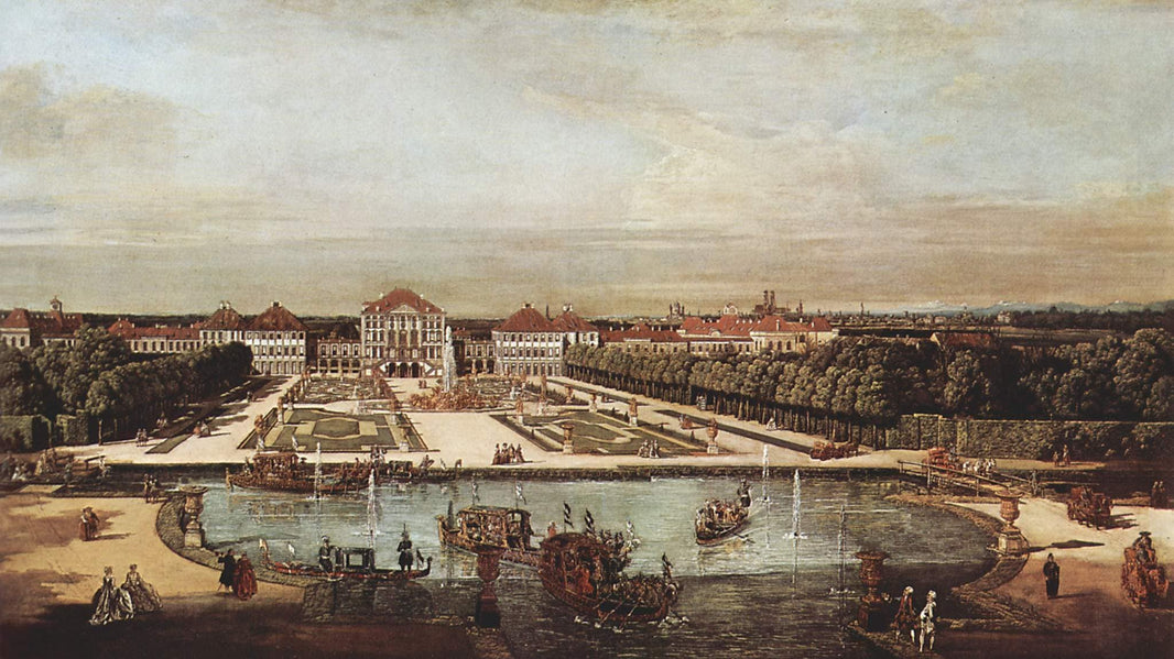 Schloss Nymphenburg by Bernardo Bellotto — hand-painted architectural oil painting reproduction on canvas