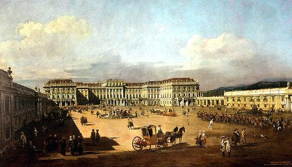 Schloss Schonbrunn by Bernardo Bellotto — hand-painted botanical oil painting reproduction on canvas