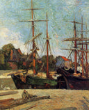 Schooner and three masters by Paul Gauguin — ships oil painting wall art, Post Impressionism